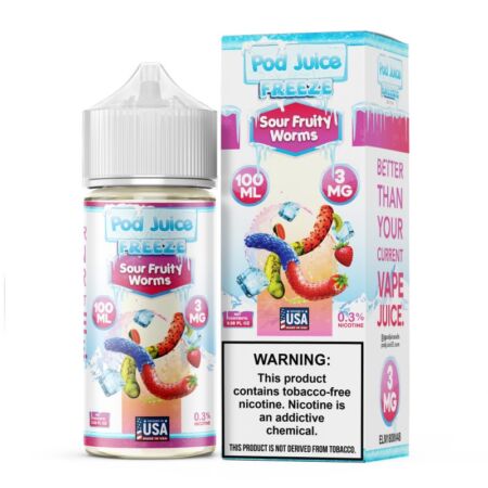Sour Fruity Worms Freeze By Pod Juice 55